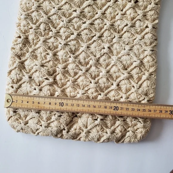 Vintage Bohemian Crochet Knit Tote Bag - Picture 6 of 8